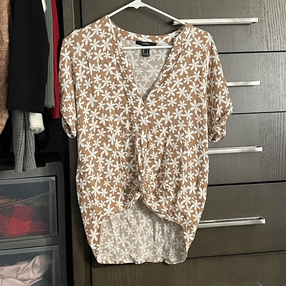 Floral tie shirt